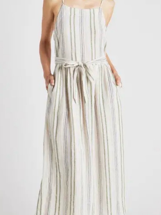 Splendid Dresses & Skirts - Splendid Cream Maxi Dress with Multicolor Vertical Stripes